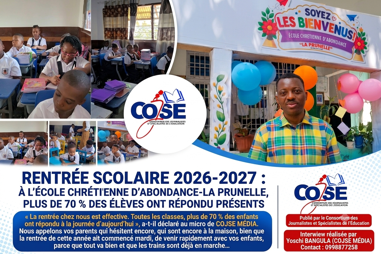 RENTRÉE SCOLAIRE 2026-2027 : À L’ÉCOLE CHRÉTIENNE D’ABONDANCE-LA PRUNELLE, PLUS DE 70 % DES ÉLÈVES ONT RÉPONDU PRÉSENTS